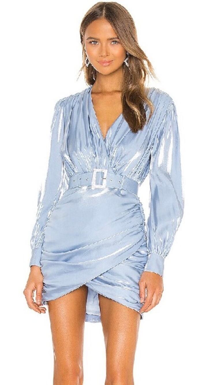 NWT Song of Style Tucker Mini Dress in Clearwater Blue Sz. S